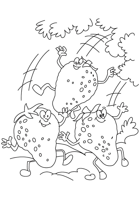 Plansa de colorat cu Capsuni 29